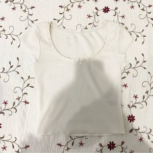 White Scoop Neck Top